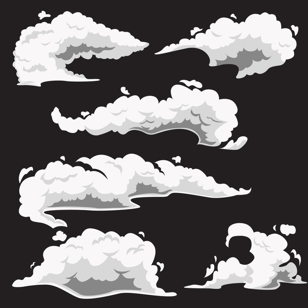 fumée nuage collection ensemble vecteur conception