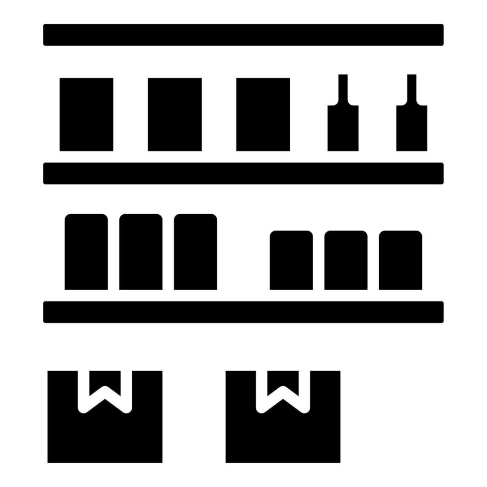 étagère stockage icône ligne vecteur illustration