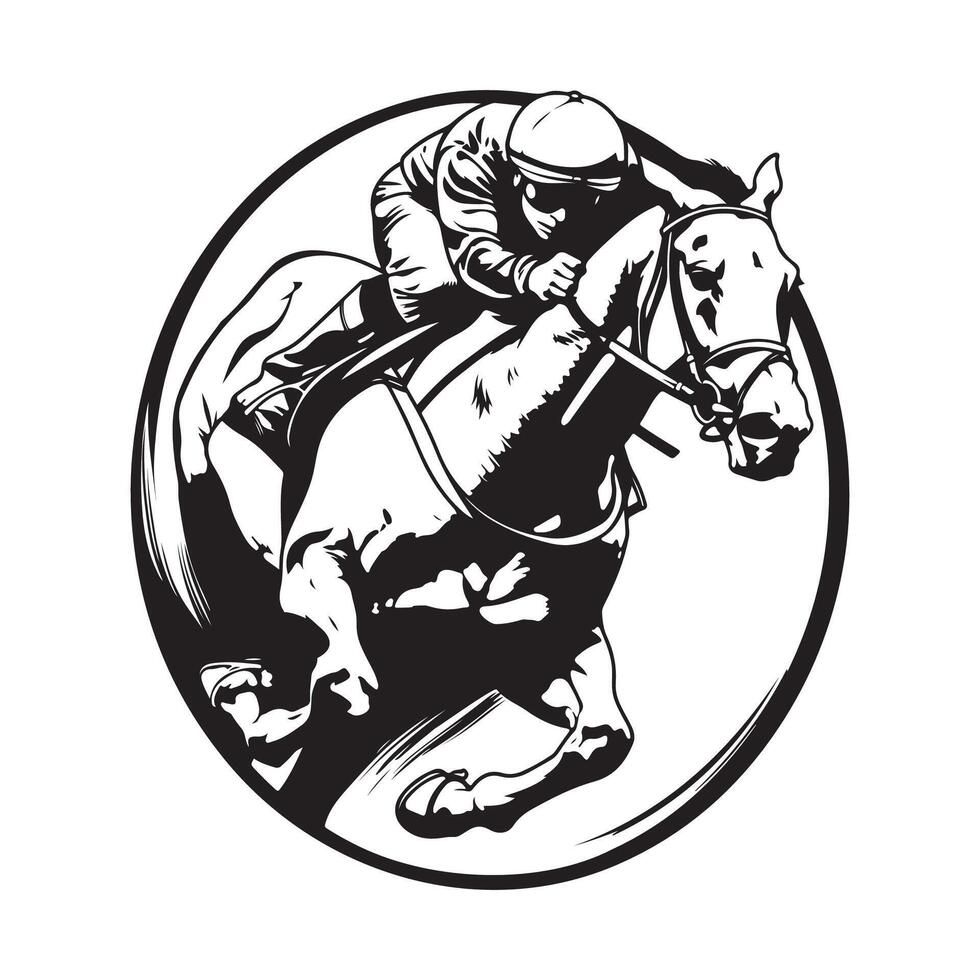 cheval courses logo vecteur Stock vecteur