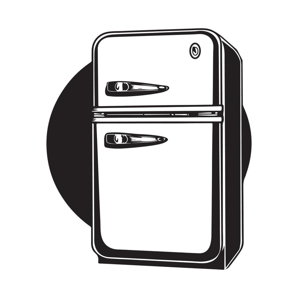 réfrigérateur icône, logo isolé sur blanc vecteur