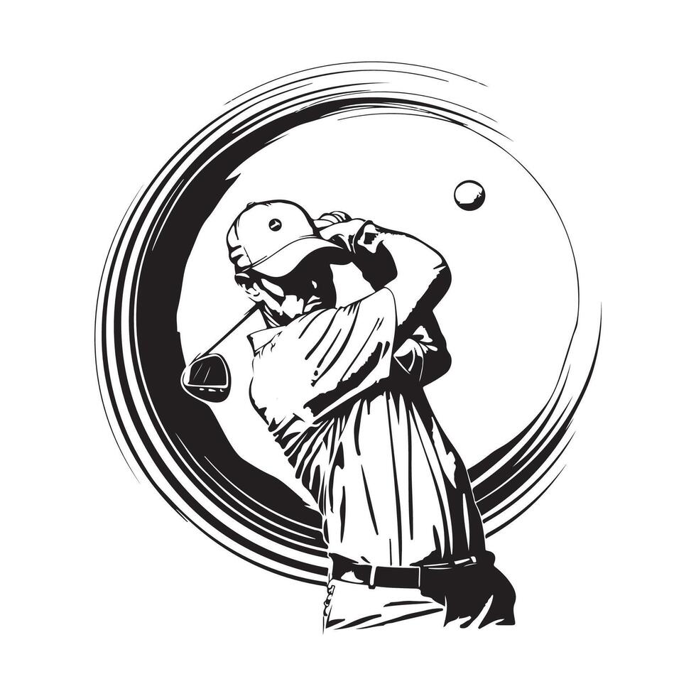 le golf joueur vecteur image, logo, conception