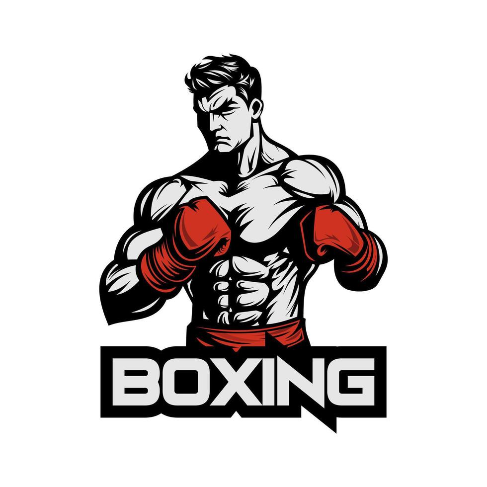 boxe logo vecteur illustration