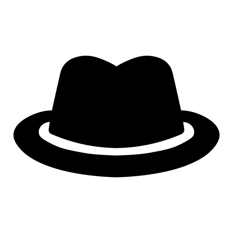 noir vecteur feutre chapeau icône isolé sur blanc Contexte