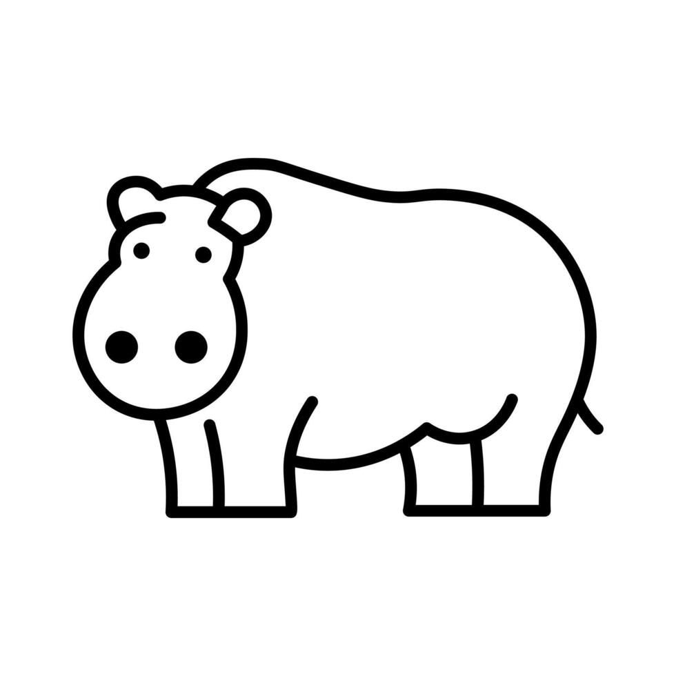 noir vecteur hippopotame icône isolé sur blanc Contexte