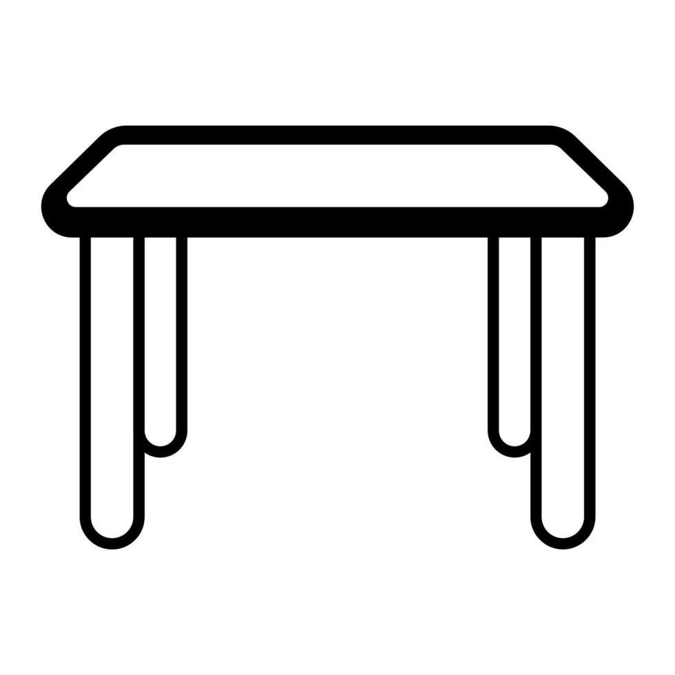 noir vecteur table icône isolé sur blanc Contexte