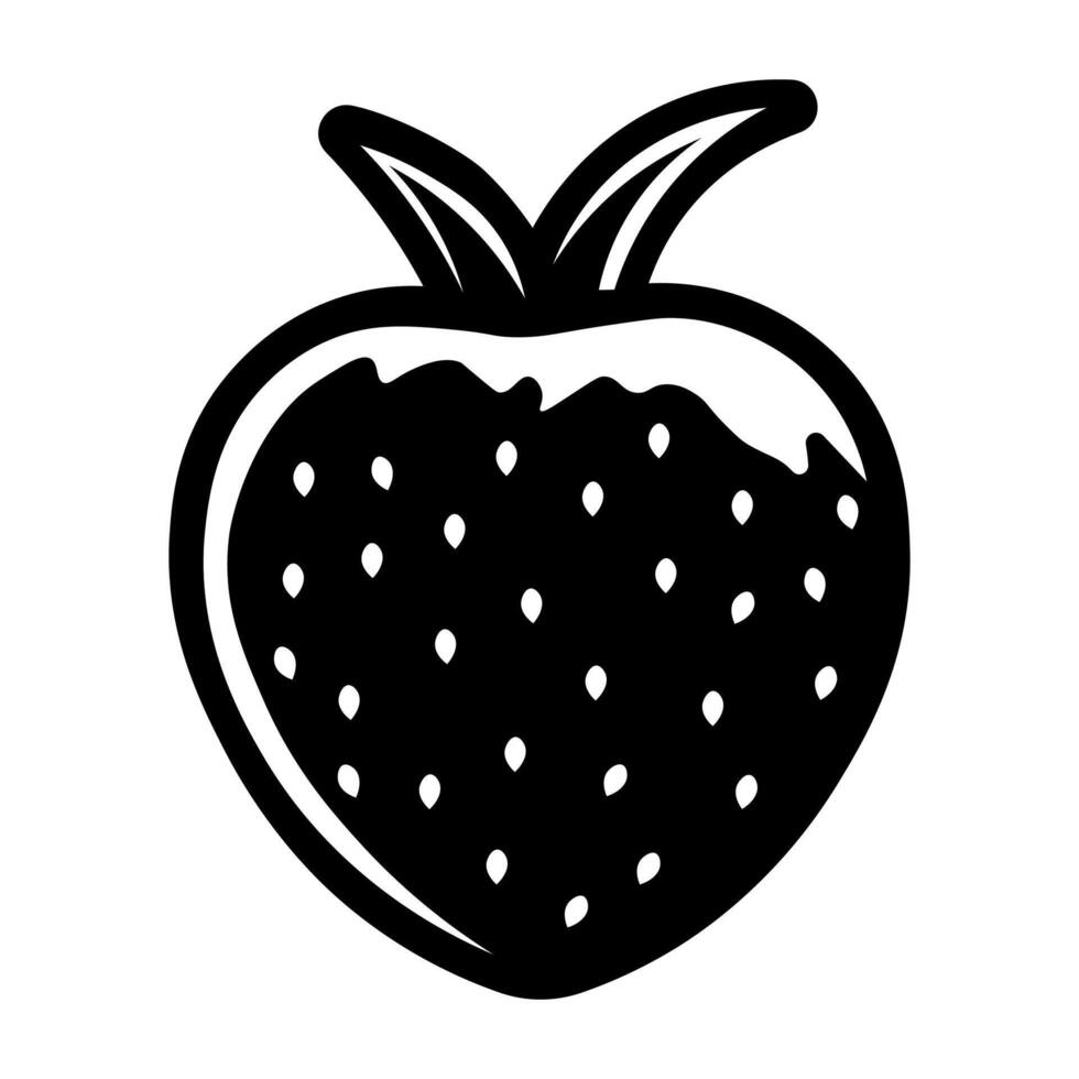 noir vecteur fraise icône isolé sur blanc Contexte