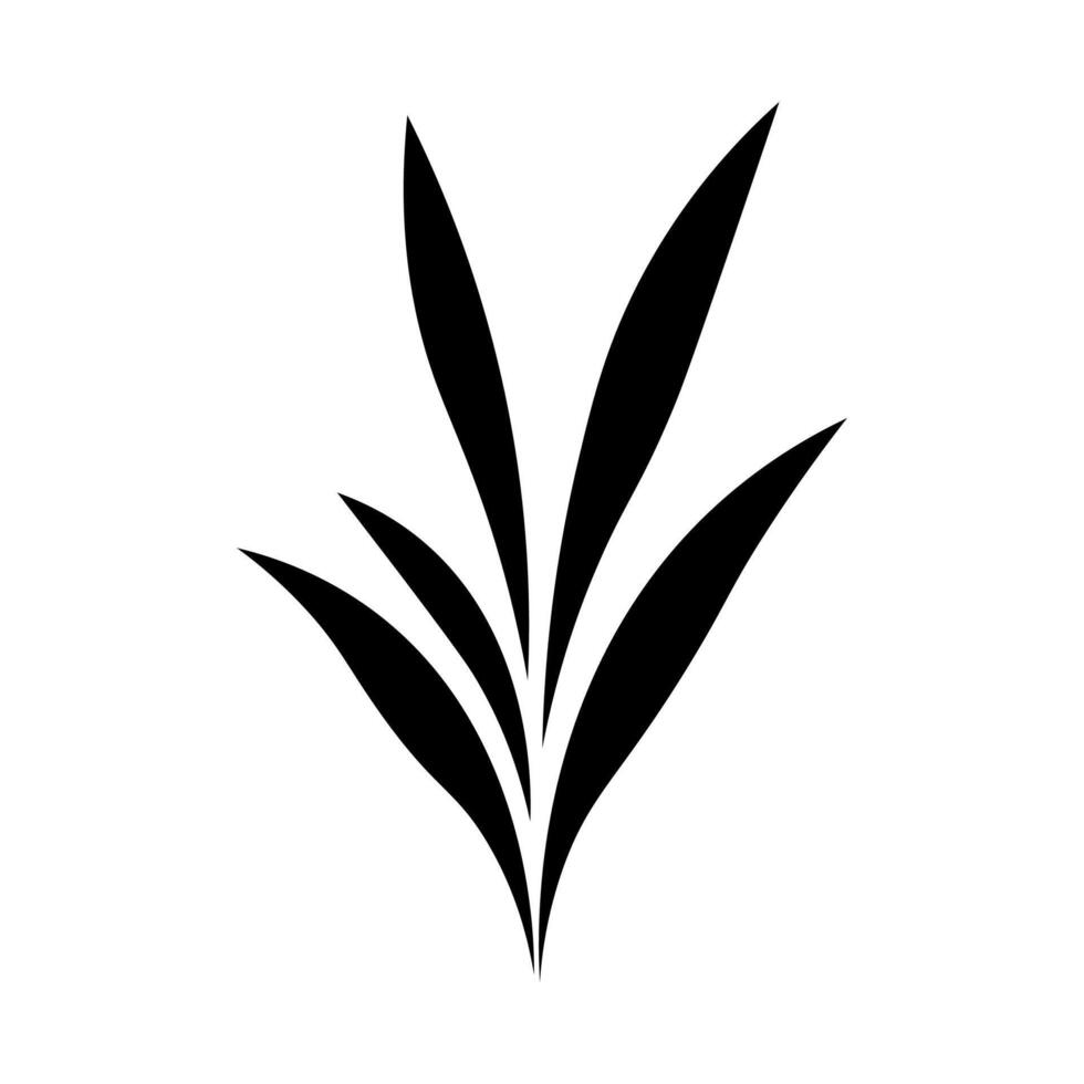 noir vecteur lame herbe icône isolé sur blanc Contexte