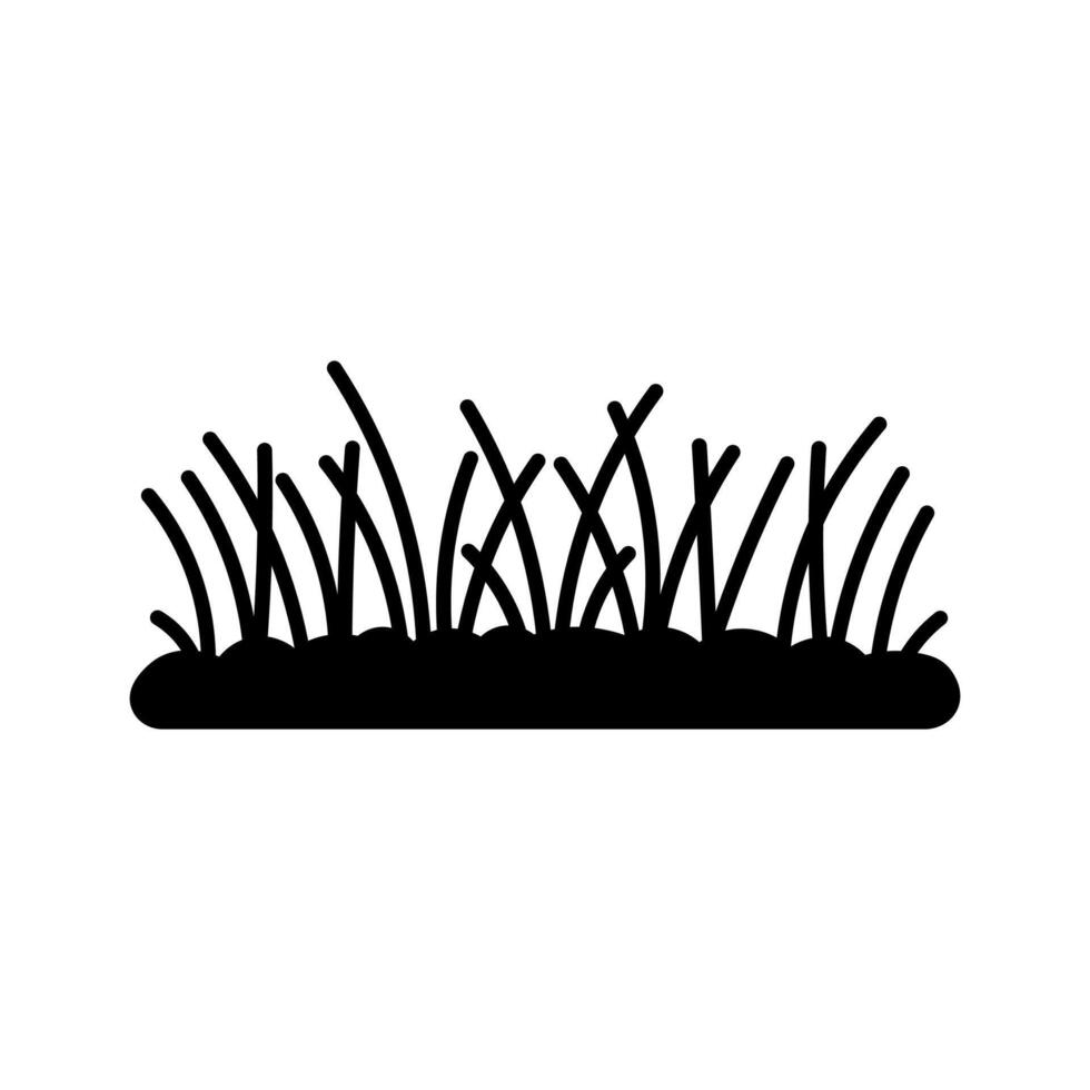 noir vecteur herbe icône isolé sur blanc Contexte