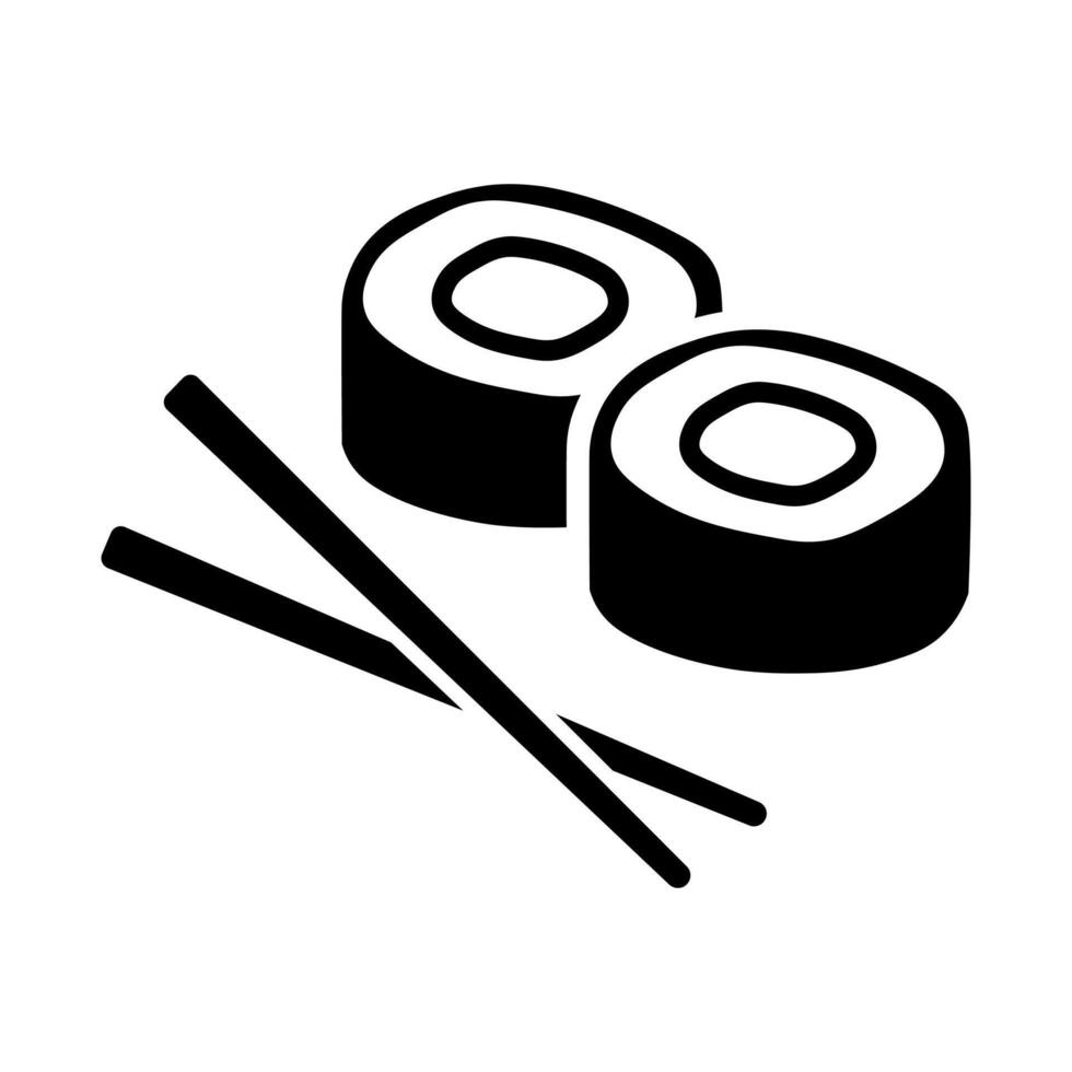 noir vecteur Sushi icône isolé sur blanc Contexte