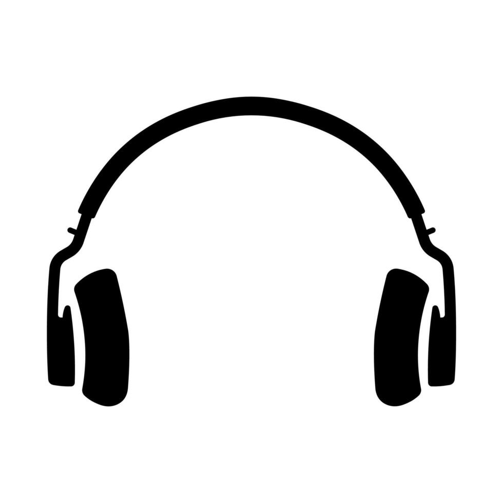 noir vecteur écouteurs icône isolé sur blanc Contexte