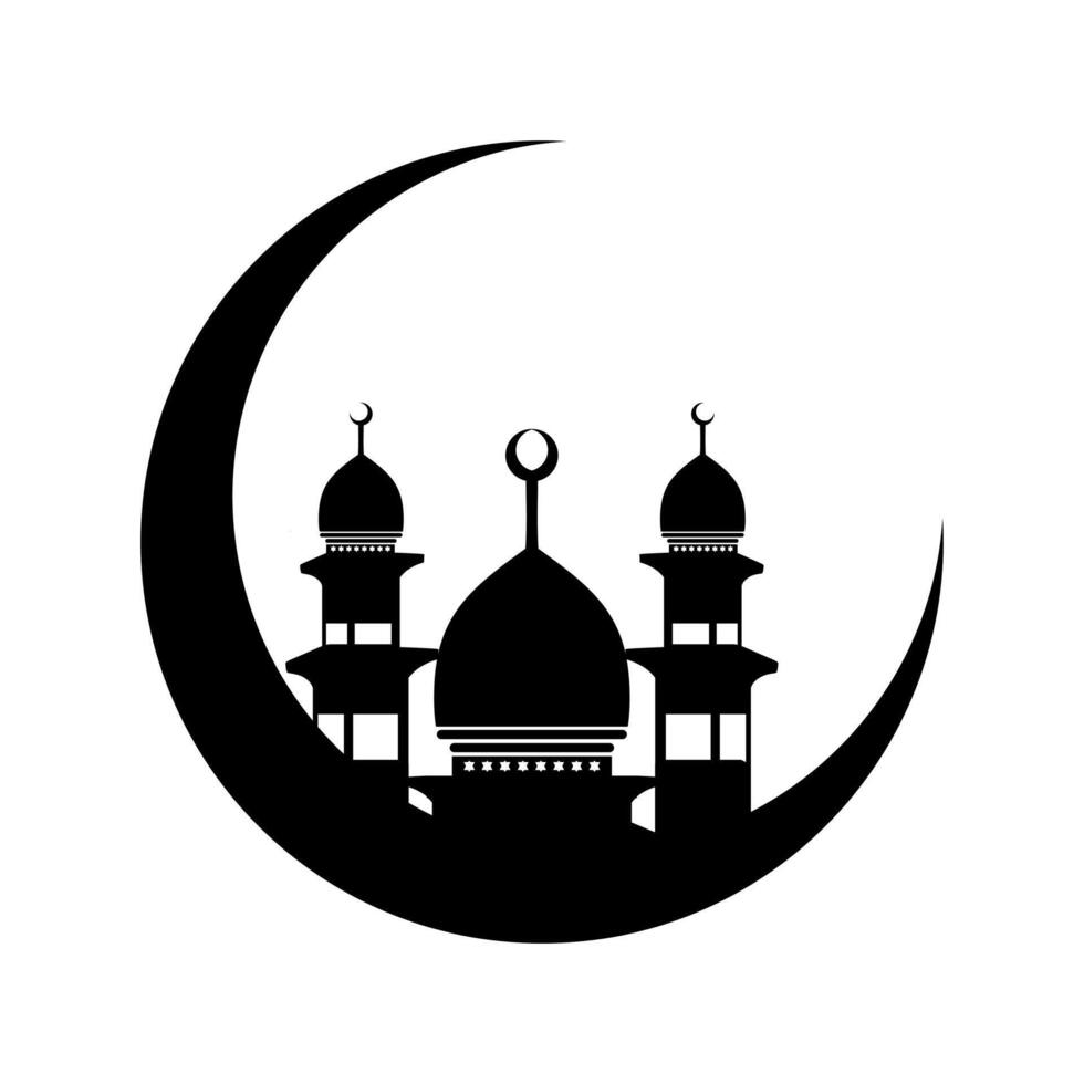 mosquée silhouette bâtiment islamique religion vecteur icône élément