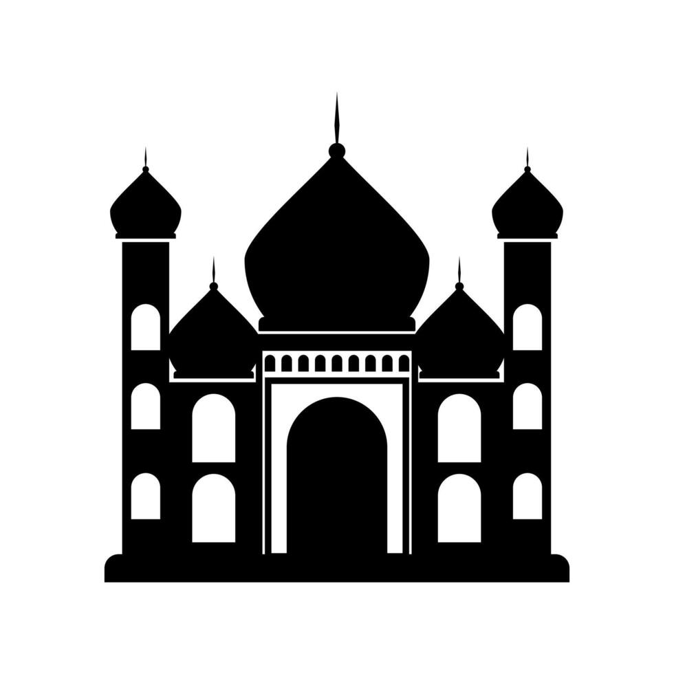 mosquée silhouette bâtiment islamique religion vecteur icône élément