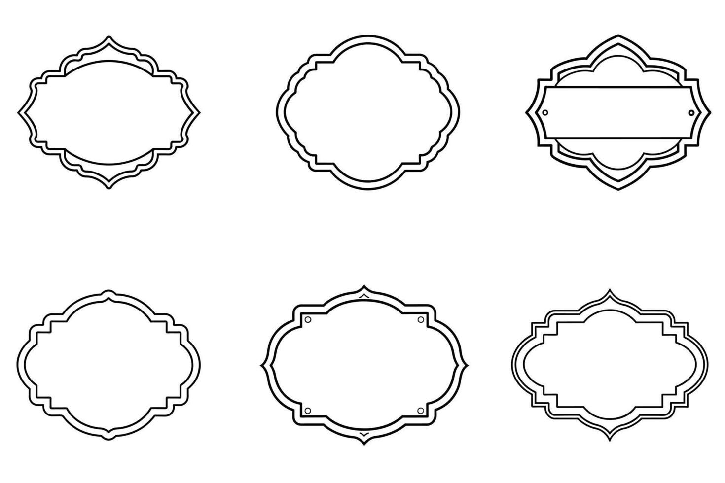 décoratif linéaire cadres ensemble vecteur conception illustration