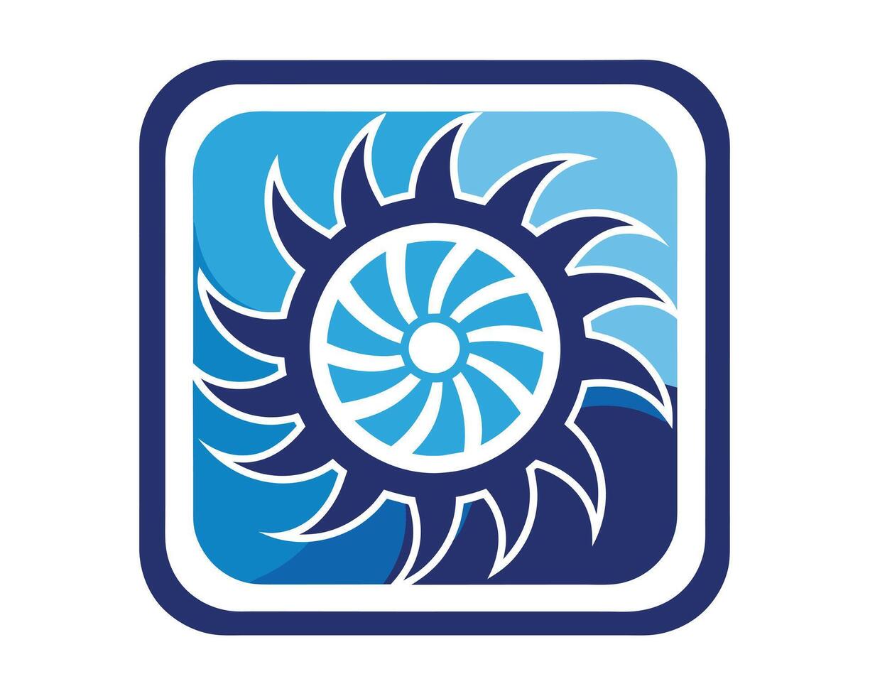 logo air conditionnement carré flocon de neige Soleil vecteur illustration