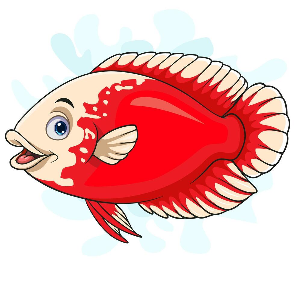 dessin animé rouge oscar Paris poisson sur blanc Contexte vecteur
