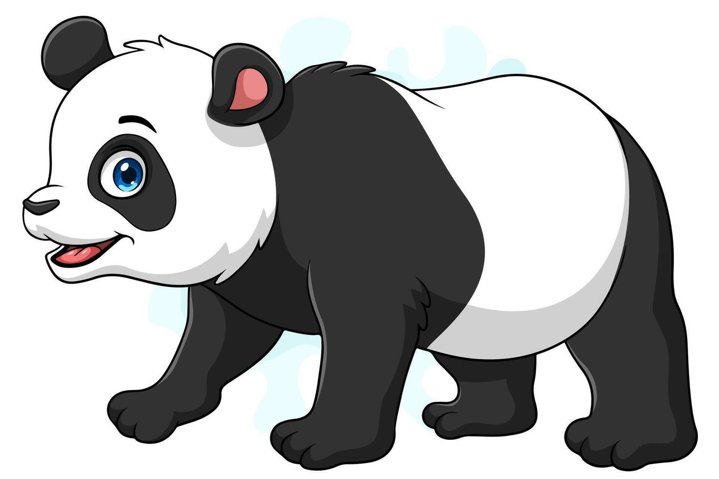 dessin animé Panda sur blanc Contexte vecteur