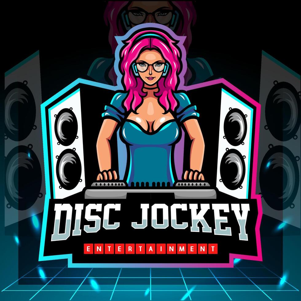 disque jockey mascotte. esport logo conception vecteur