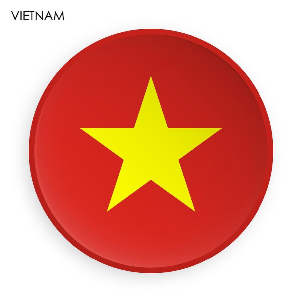 vietnam drapeau icône dans moderne néomorphisme style. bouton pour mobile application ou la toile. vecteur sur blanc Contexte