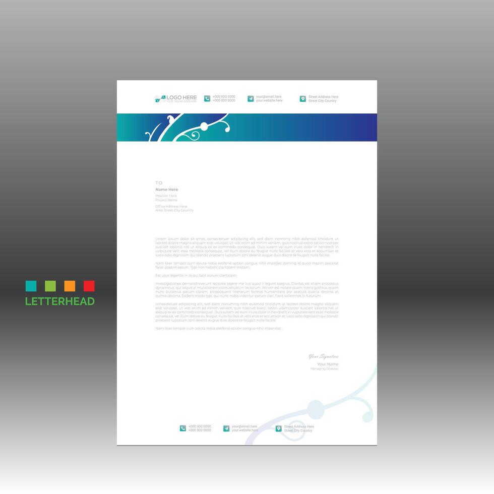 en-tête de lettre pour tout meilleur entreprise utilisation vecteur