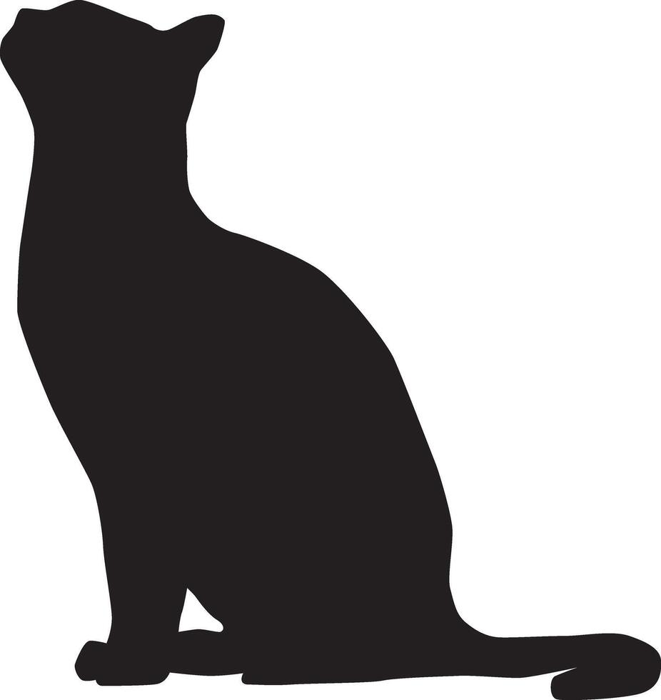 silhouette de une chat plein corps illustration vecteur