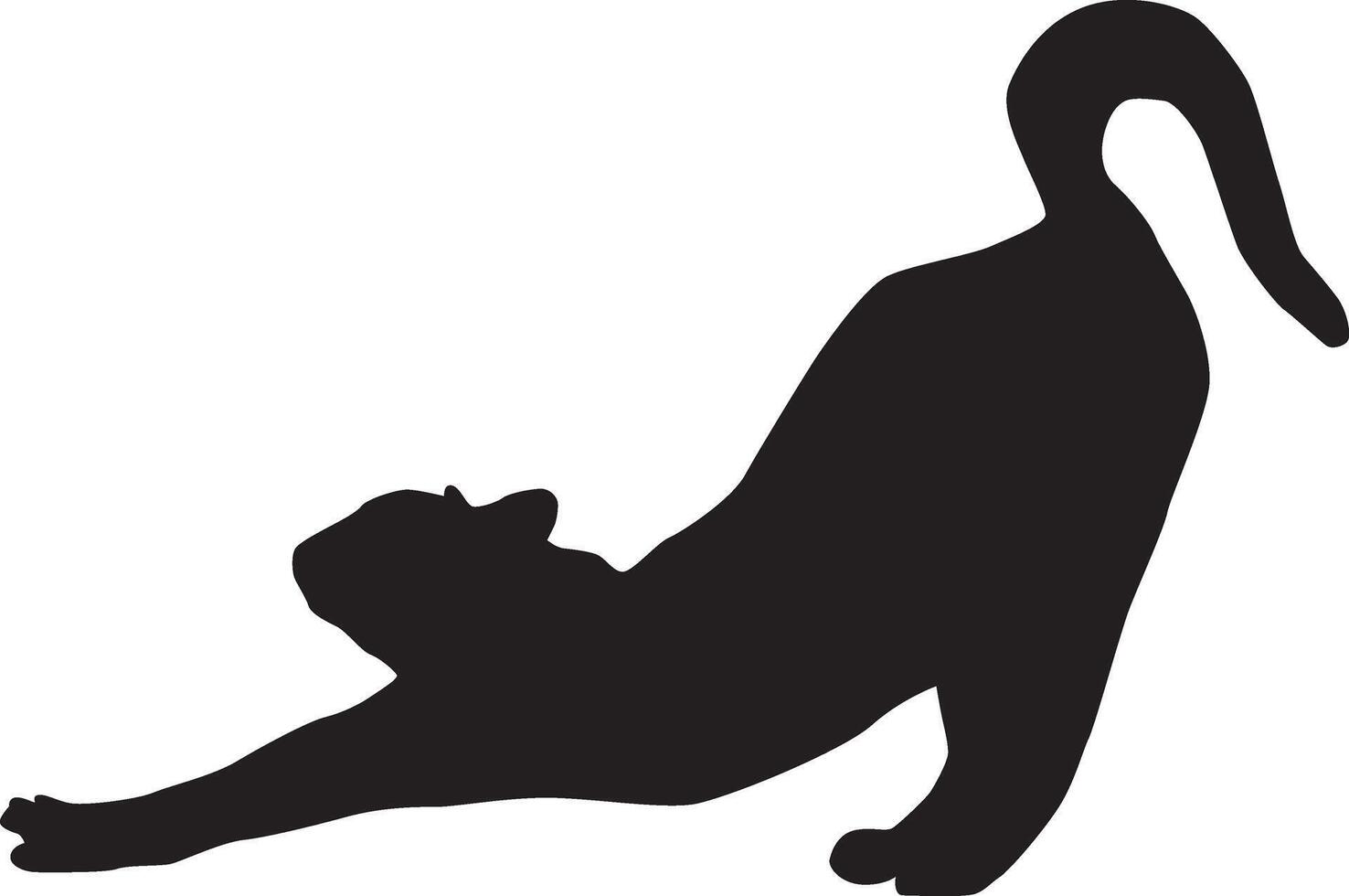 silhouette de une chat plein corps illustration vecteur