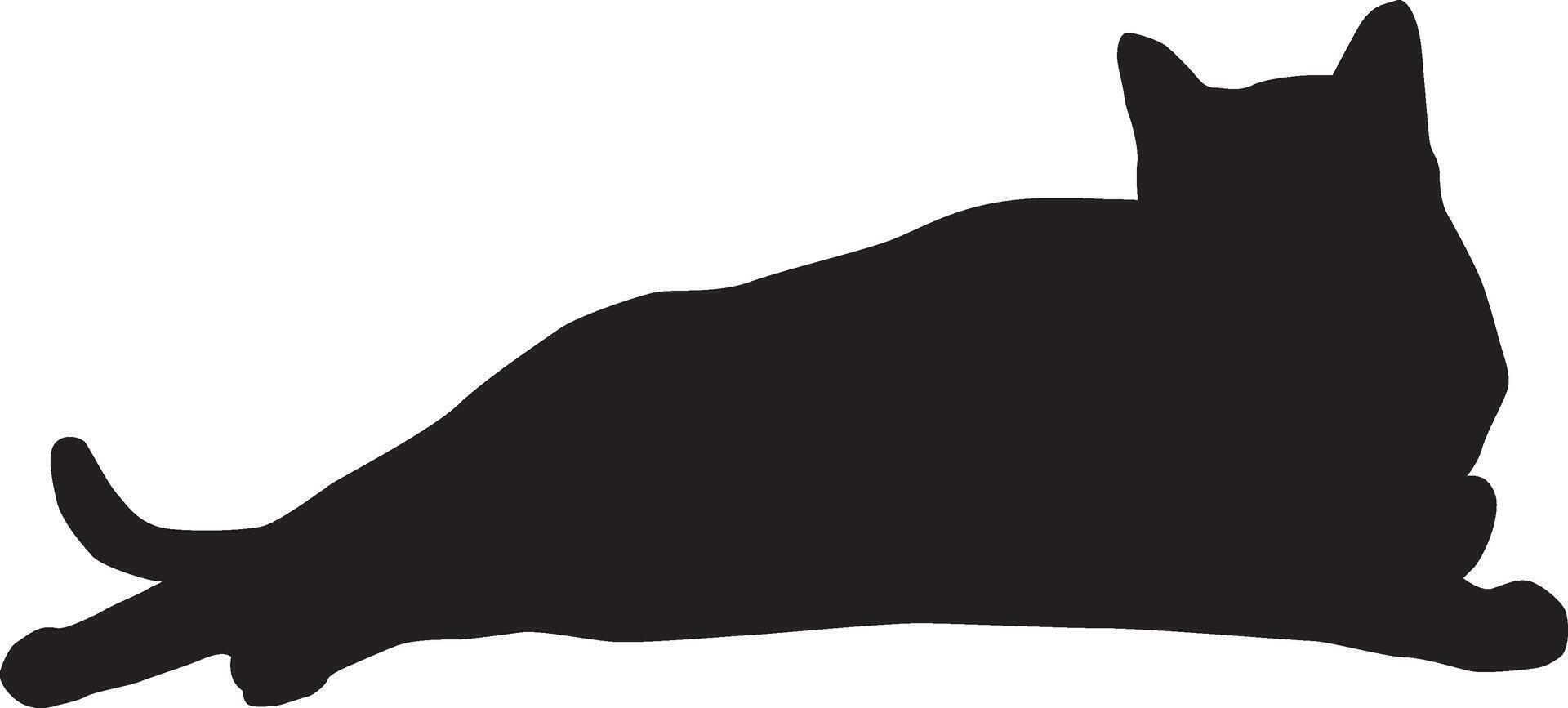 silhouette de une chat plein corps illustration vecteur