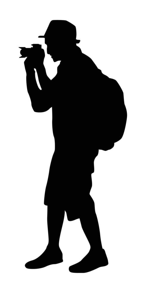 silhouette de voyageur plein corps illustration vecteur
