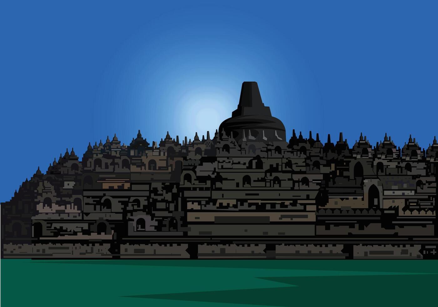 borobudur monde patrimoine temple vecteur pour Contexte conception.