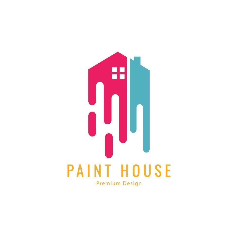 bâtiment logo maison peindre vecteur icône minimaliste symbole conception