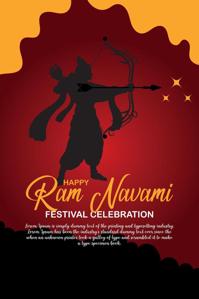 content RAM navami culturel bannière hindou Festival verticale Publier vœux fête carte RAM navami fête Contexte vecteur