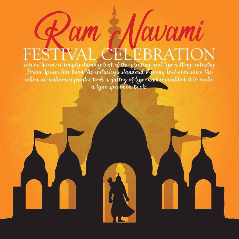 content RAM navami culturel bannière hindou Festival verticale Publier vœux fête carte RAM navami fête Contexte vecteur