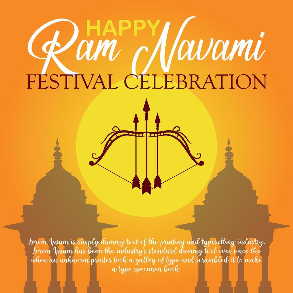 content RAM navami culturel bannière hindou Festival verticale Publier vœux fête carte RAM navami fête Contexte vecteur