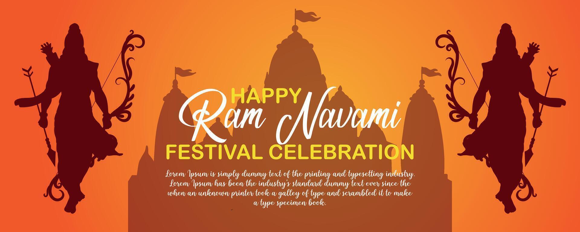 content RAM navami culturel bannière hindou Festival verticale Publier vœux fête carte RAM navami fête Contexte vecteur