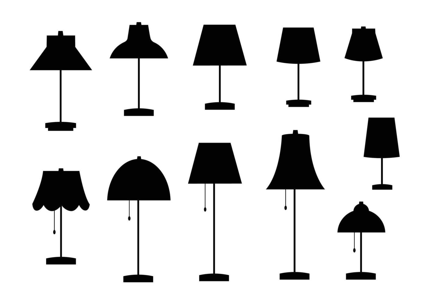 bureau lampe éléments vecteur illustration
