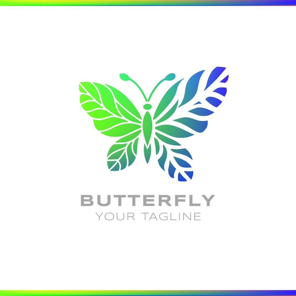 papillon dispersion abstrait pente logo sur blanc Contexte vecteur