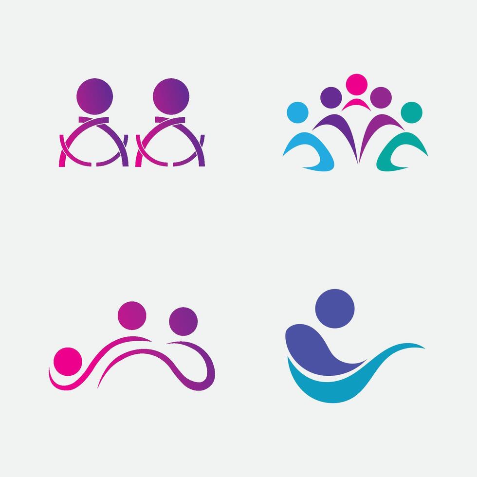 Créatif gens logo conception modèle avec cercle, plat vecteur logo conception modèle élément