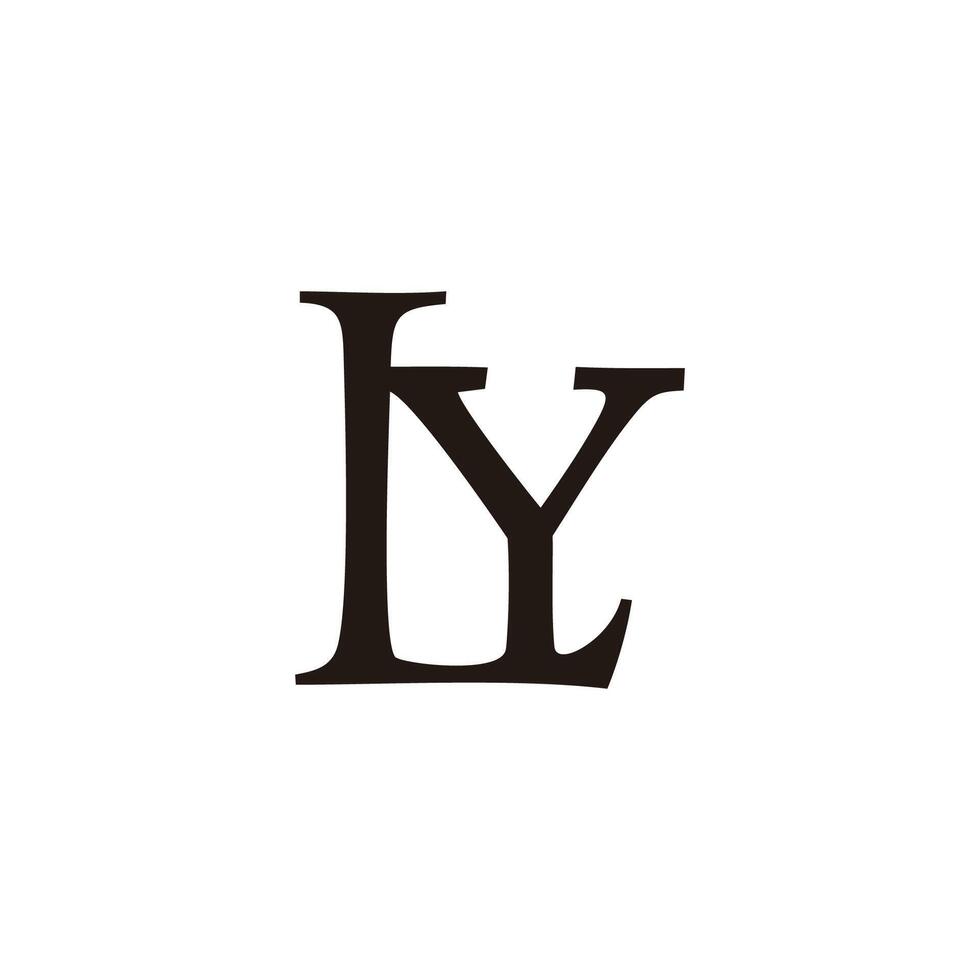 lettre ly Facile lié typographie logo vecteur
