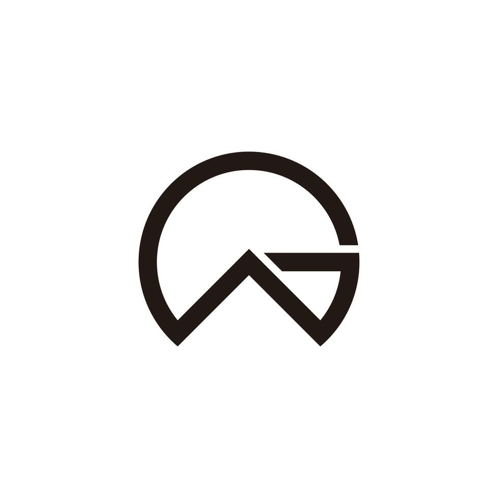 lettre g Triangle Montagne cercle Facile logo vecteur
