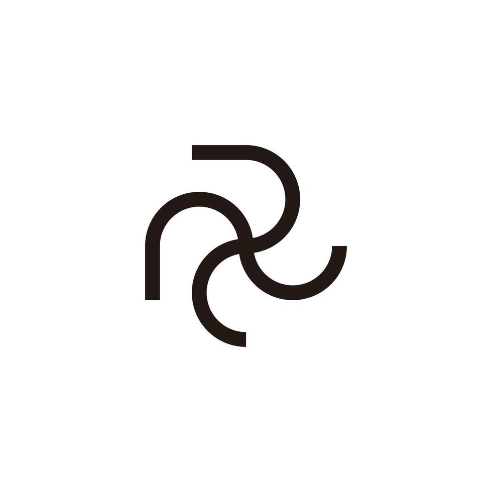 lettre Pennsylvanie tourbillon ruban Facile logo vecteur