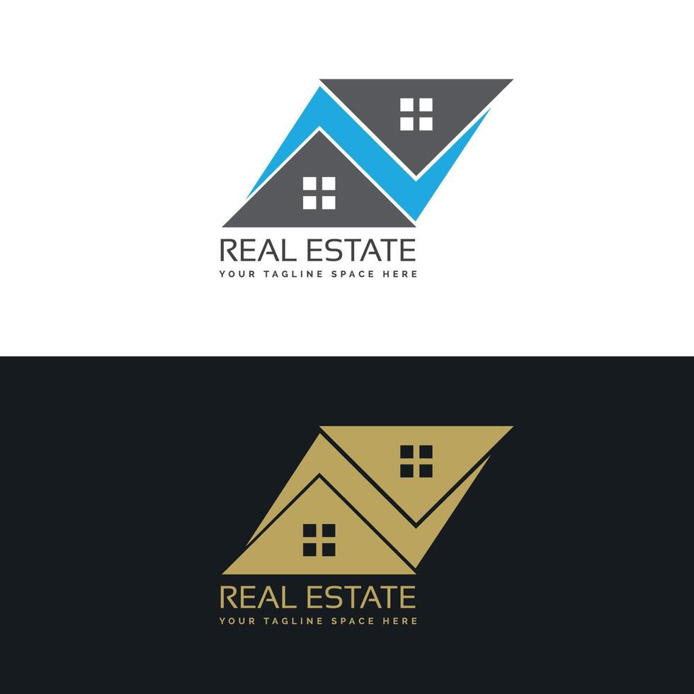 vecteur réel biens construction propriété maison logo
