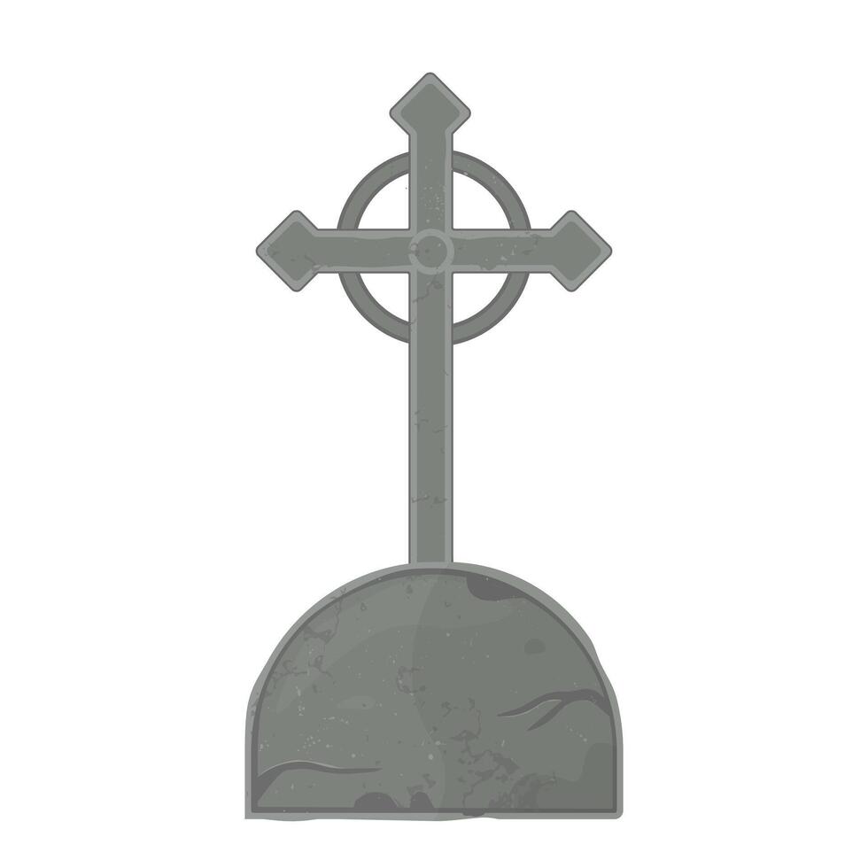 vecteur illustration de une cimetière pierre tombale dans dessin animé style. la tombe des croix et les monuments