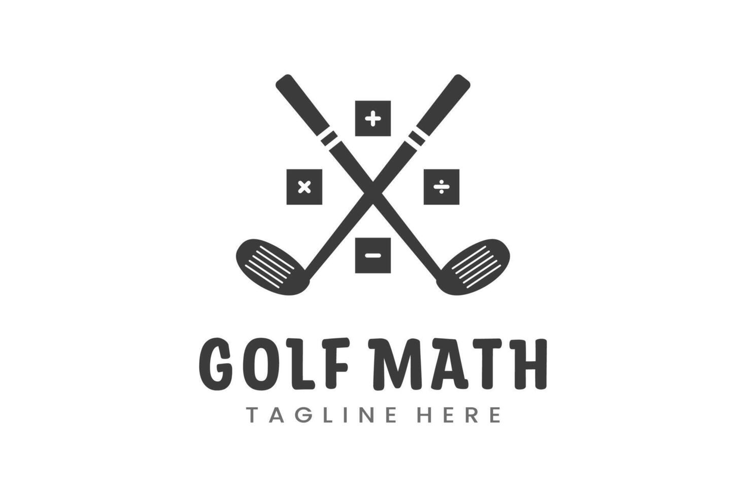 moderne plat conception unique mathématiques le golf Balle club graphique logo modèle minimaliste jouer au golf logo vecteur