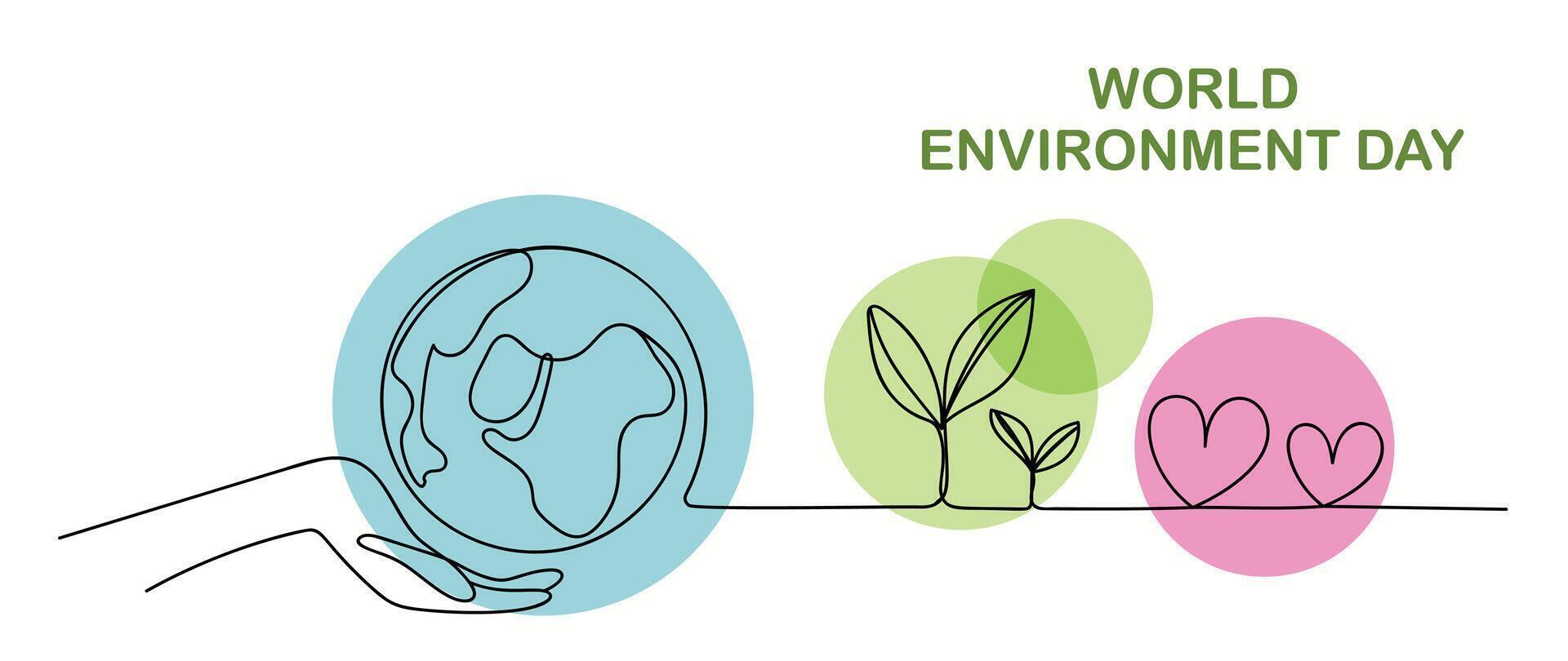 monde environnement journée concept Contexte vecteur. enregistrer le Terre, globe, cœur, arbre. éco amical illustration conception pour la toile, bannière, campagne, social médias poste. vecteur