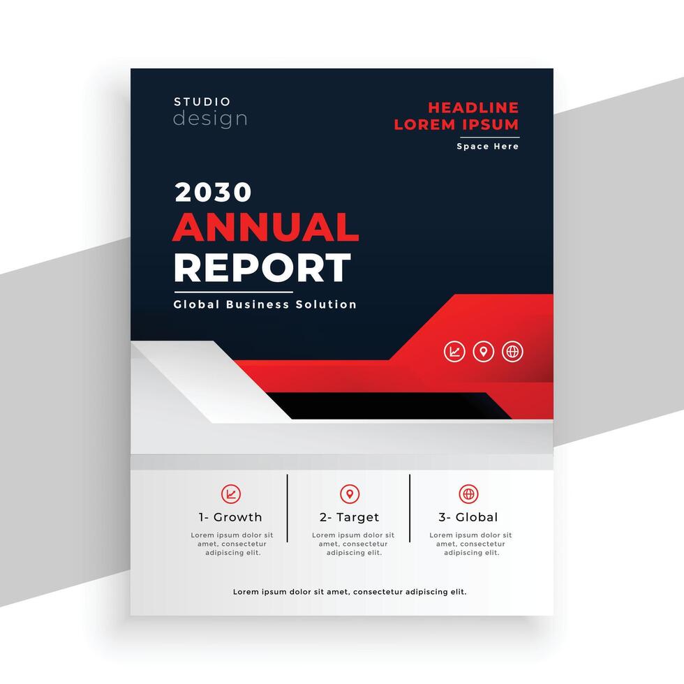 moderne affaires annuel rapport brochure dans rouge Couleur thème vecteur