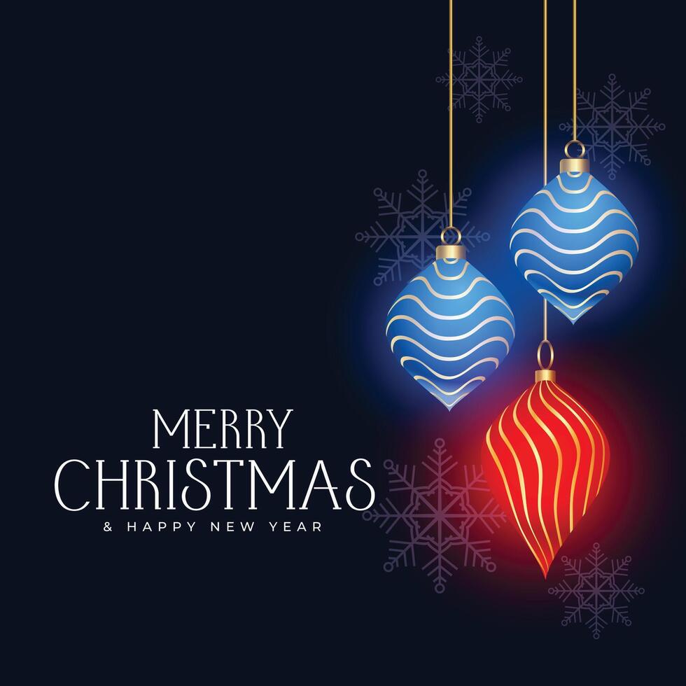 joyeux Noël décoratif salutation carte avec Noël des balles vecteur