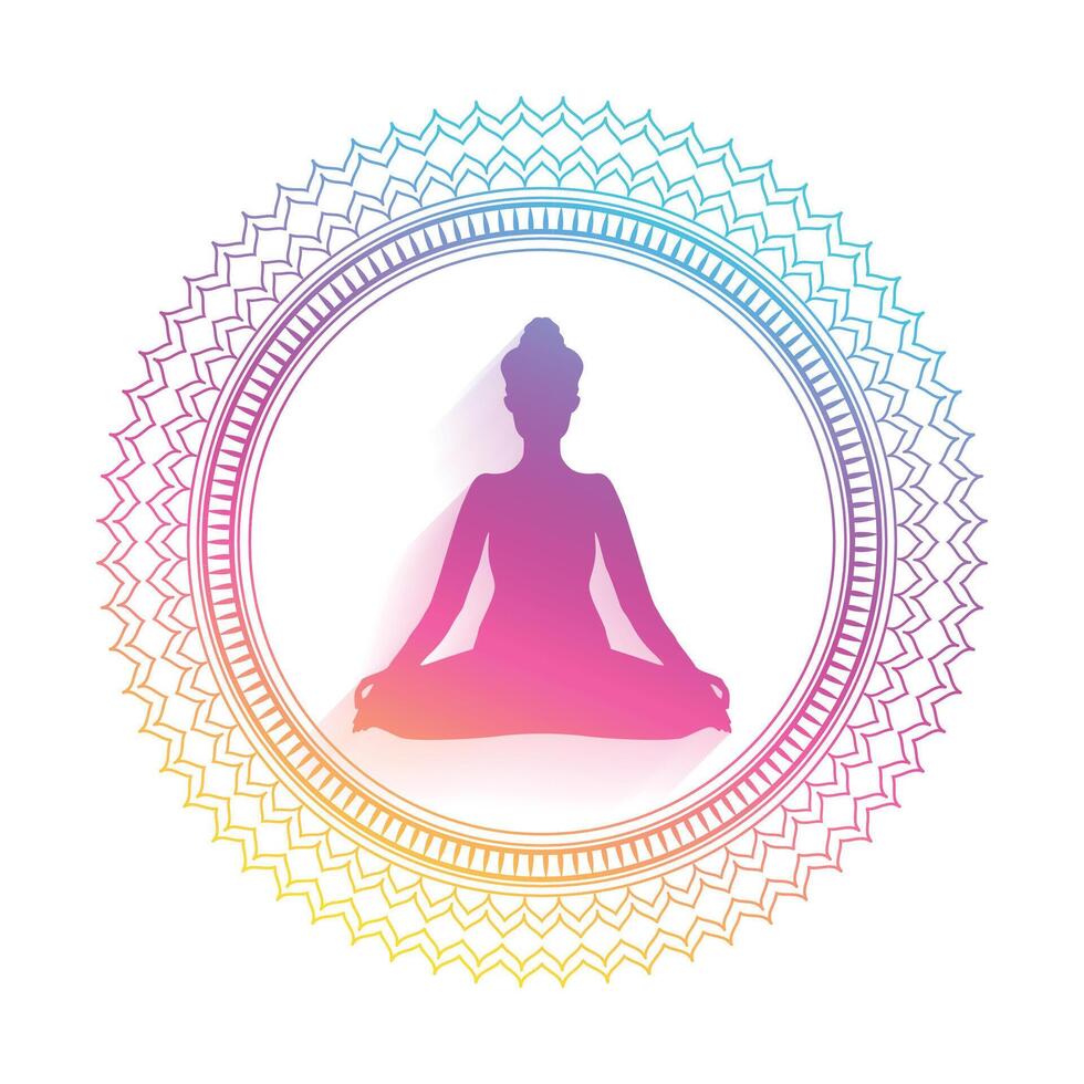 coloré international yoga journée méditation affiche conception vecteur