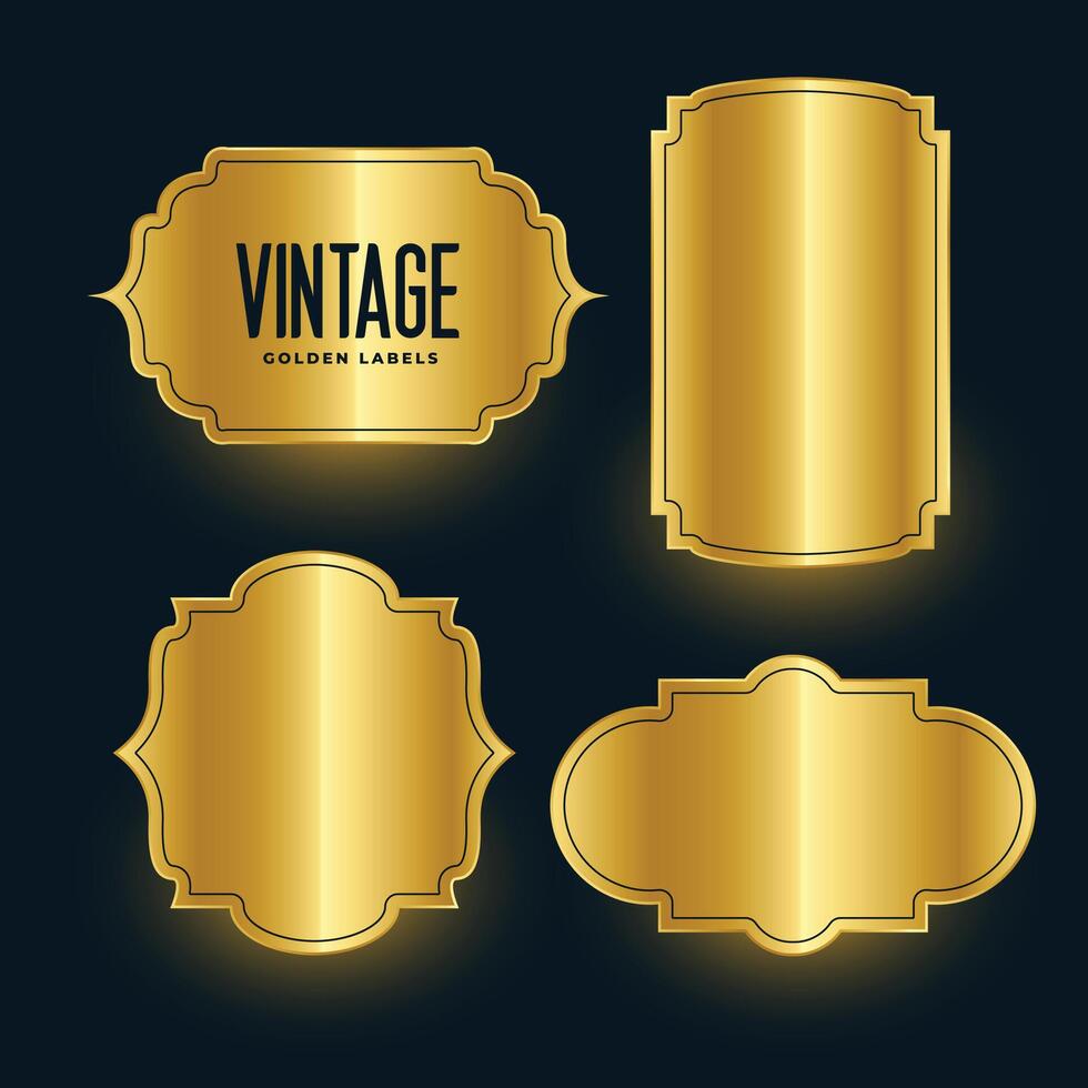 Royal d'or ancien brillant Étiquettes conception ensemble vecteur