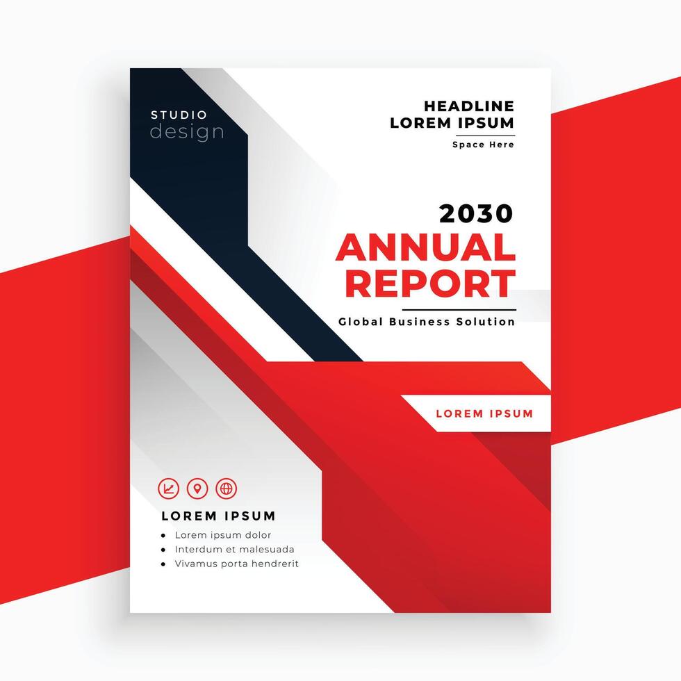 rouge noir annuel rapport affaires brochure modèle vecteur
