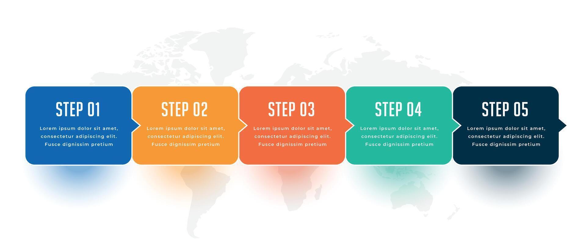 conception de modèle d'infographie d'entreprise moderne en cinq étapes vecteur