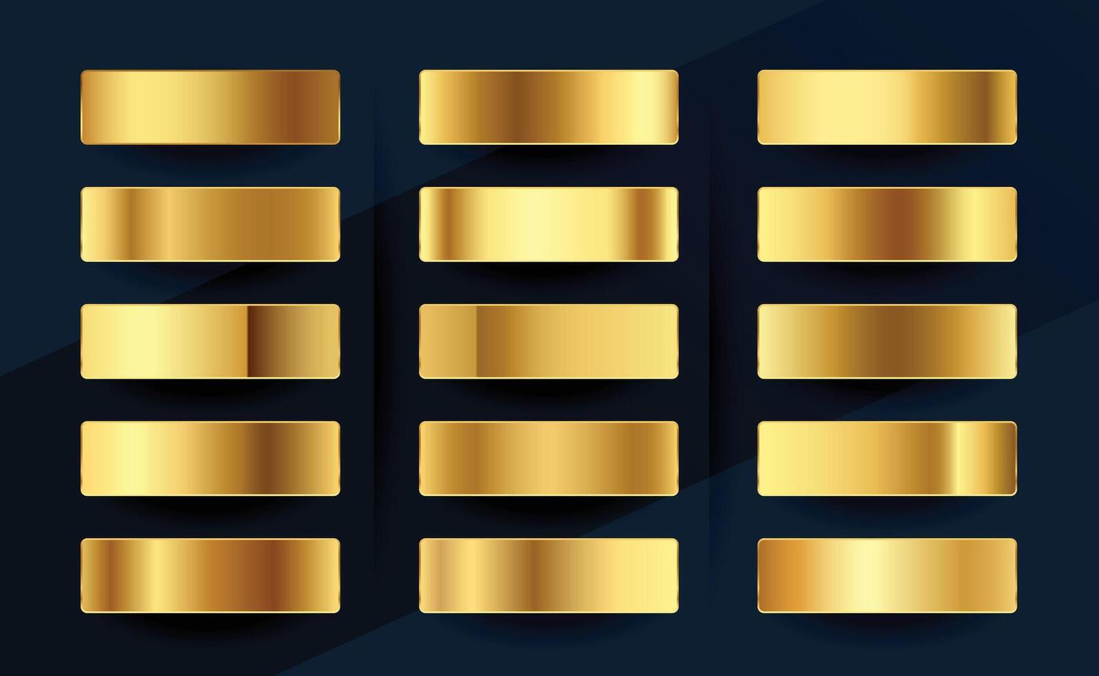 prime Royal d'or dégradés échantillons palette ensemble conception vecteur